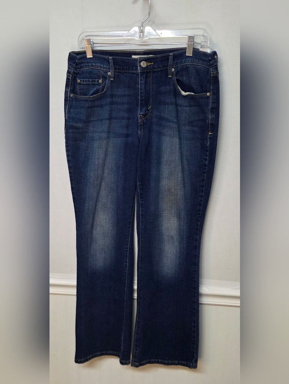 Levi's 515 Women's Bootcut Jeans 30x30 Dark Wash Faded Stretch Denim VGUC 0255
